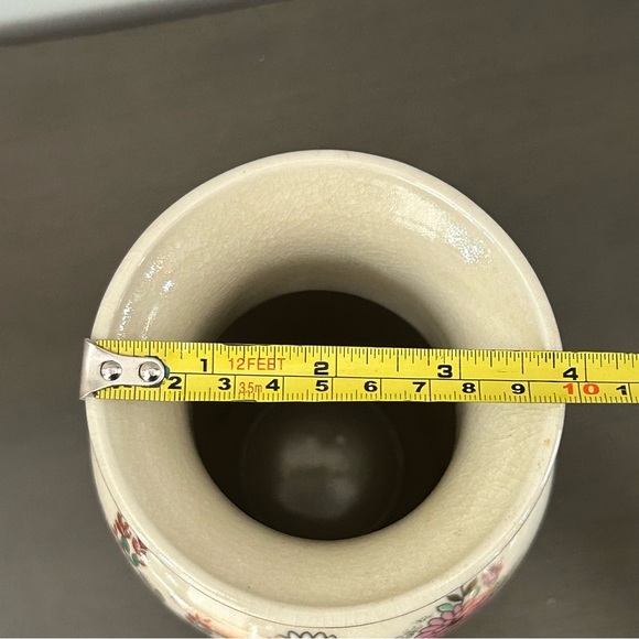 Vintage Satsuma 12"  Floral Crackle Glaze Vase Made in Japan - Picture 11 of 14